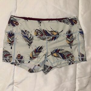 Feed Me Fight Me Feather Workout Booty Shorts